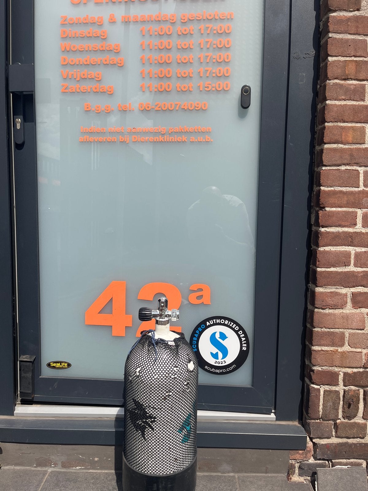 Duikfles12Liter kort 230 Bar Keur 26-04-2031, Ophalen, Gebruikt, Duikfles
