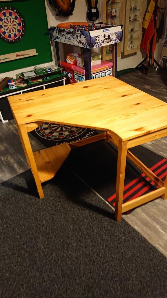 Grenen hoektafel/buro, Ophalen, Demontabel, Gebruikt, Scandinavisch