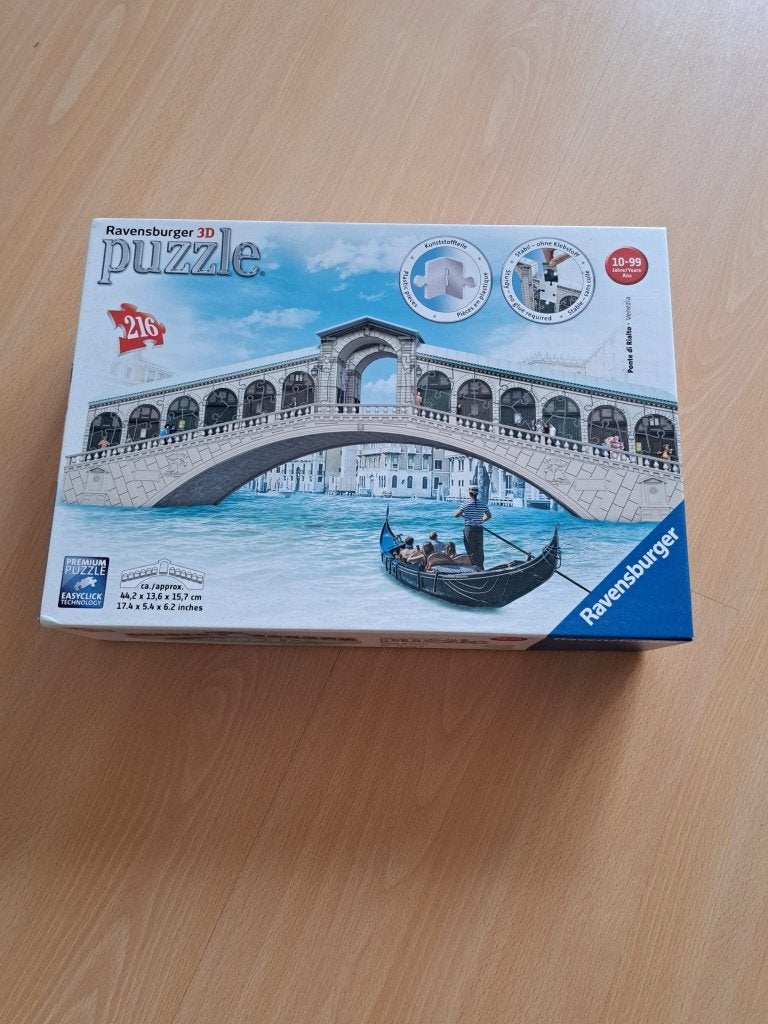3d Puzzel Ravensburger Rialto Brug Venetië, Ophalen of Verzenden, Minder dan 500 stukjes, Zo goed als nieuw, Rubik's of 3D-puzzel