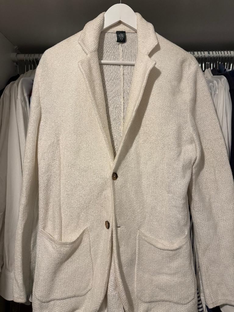 Eleventy Milano creme knitted blazer S, Ophalen, Gedragen, Maat 46 (S) of kleiner, Beige
