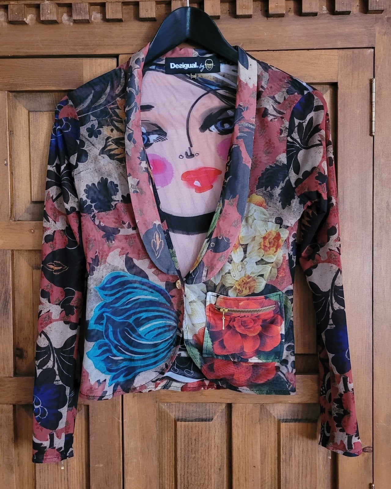 Desigual, mooi bedrukte jasje maat 38, Maat 38/40 (M), Overige kleuren, Nieuw, Ophalen of Verzenden