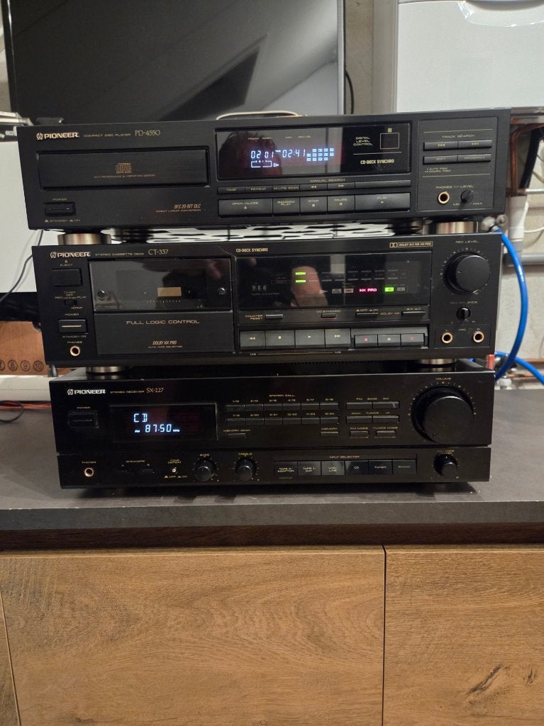 Pioneer SX-225 receiver en PD-4550 cd speler en CT-337 deck, Ophalen, Tuner of Radio, Losse componenten, Zo goed als nieuw