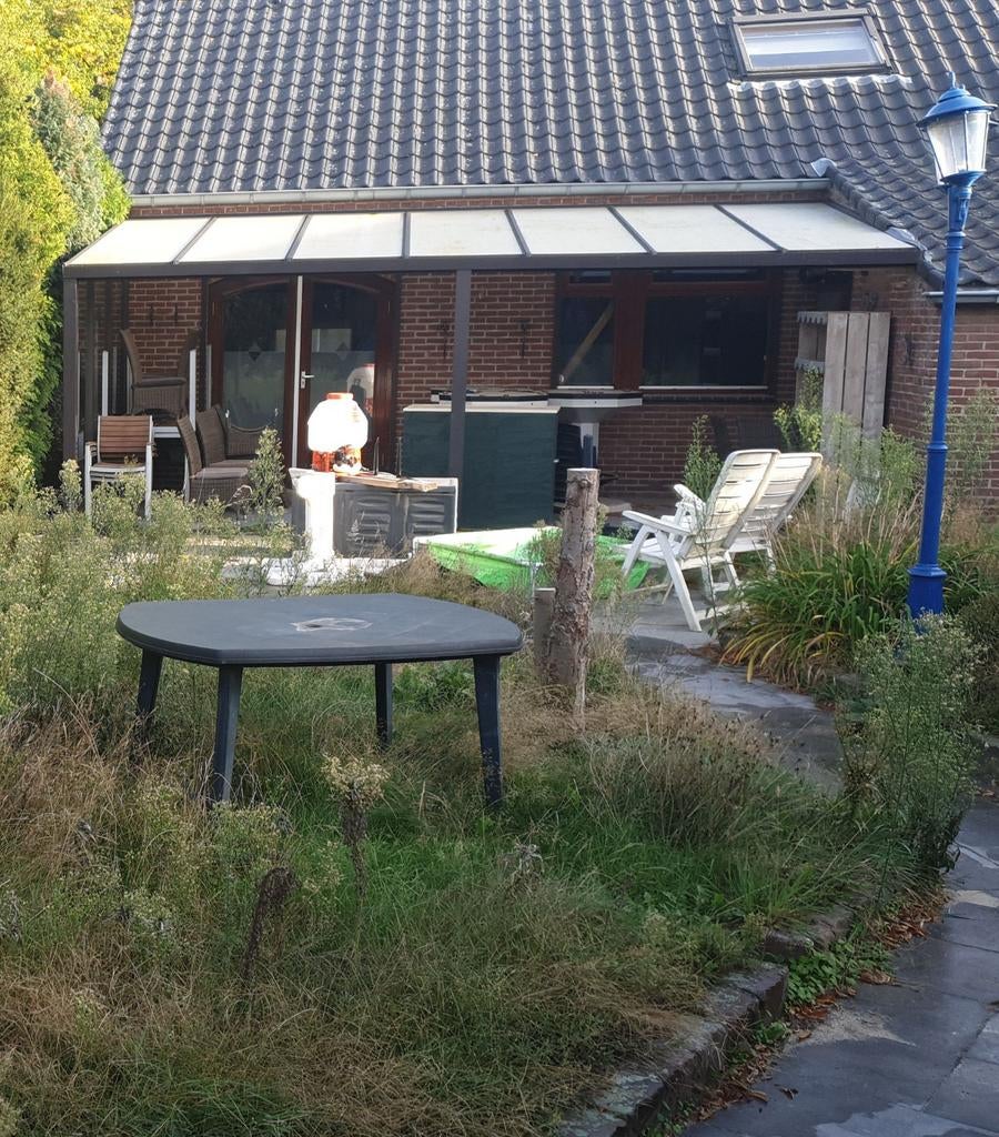 Bruine overkapping 700x300cm met polycarbonaat dak, Ophalen, Gebruikt, Veranda