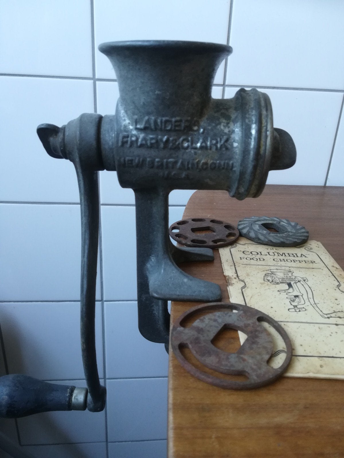 Antieke vleesmolen Columbia nr 120, Ophalen of Verzenden