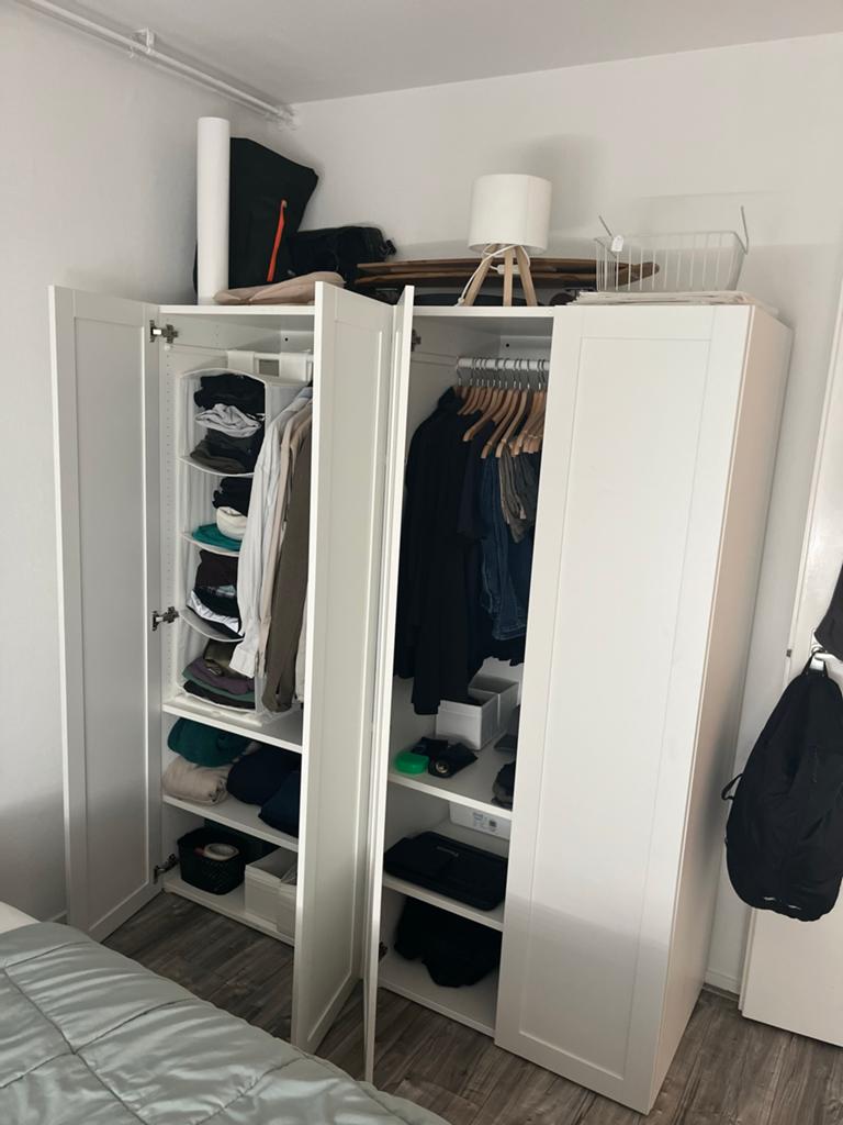 Witte kledingkast met hang- en leggedeelte, Huis en Inrichting, Gebruikt, 100 tot 150 cm, 200 cm of meer, Ophalen of Verzenden