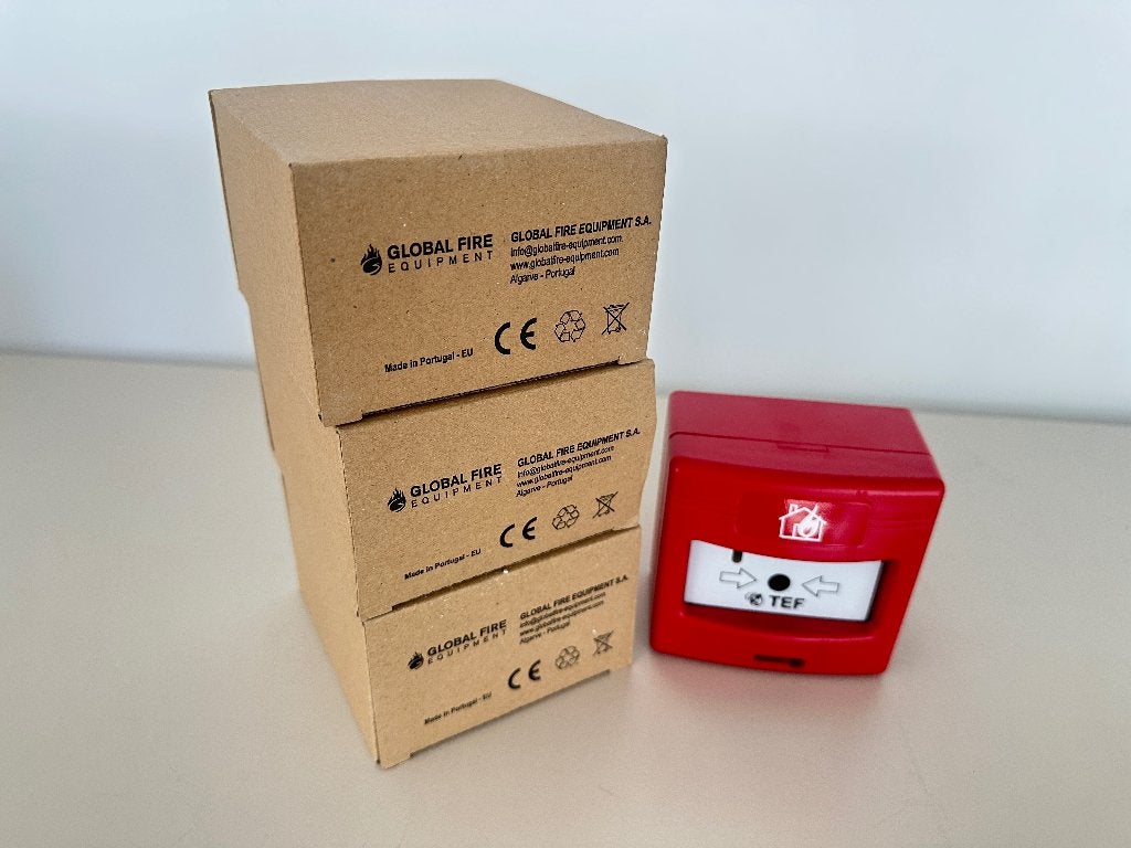 (3x) Global Fire handbediende alarmknop, Ophalen, Nieuw