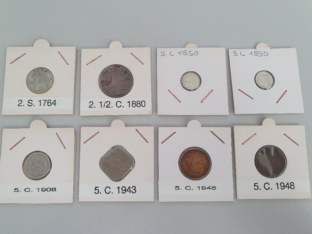 2STUIVER 1764 - 2½ CENT 1880 - 5 CENT 1850-1948 (6st), Postzegels en Munten, Munten | Nederland, Verzenden, Koningin Wilhelmina