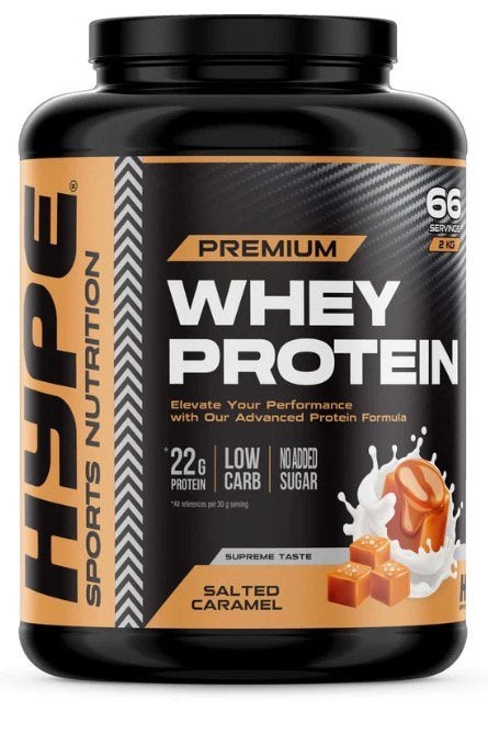 NIEUW- Hype Premium whey protein caramel smaak 1KG, Sport en Fitness, Ophalen of Verzenden, Nieuw, Poeder of Drank