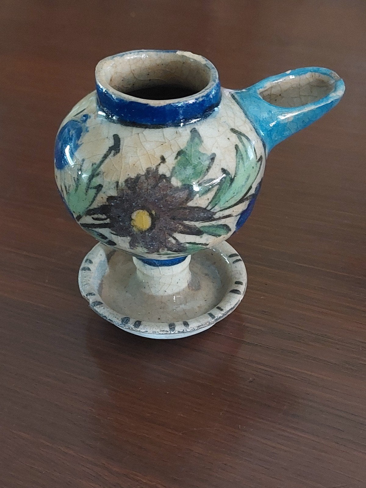 Antieke Aardewerk Olie Lamp, Antiek en Kunst, Ophalen