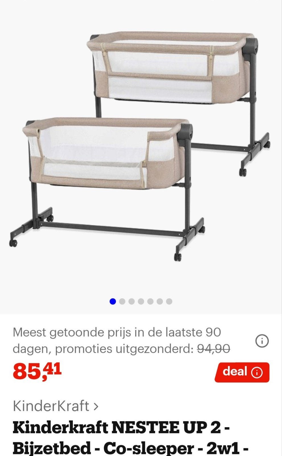 Kinderkraft Neste Up 2 Co-sleeper/Wieg - Zo goed als nieuw, Ophalen, Zo goed als nieuw, Wieg