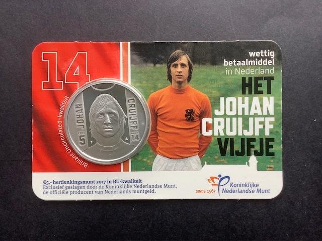 Coincard Het Johan Cruijff Vijfje in BU-kwaliteit., Postzegels en Munten, Munten | Nederland, Ophalen of Verzenden, Koningin Beatrix