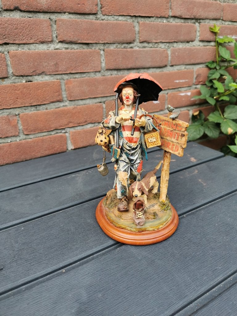 Vintage Clown beeldje "Gone Fishing", Ophalen of Verzenden, Zo goed als nieuw, Mens