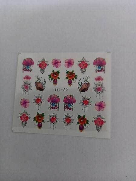 Velletje nagel water decals stickers jel-89 bloemen roze, Nieuw, Ophalen of Verzenden, Toebehoren, Handen en Nagels
