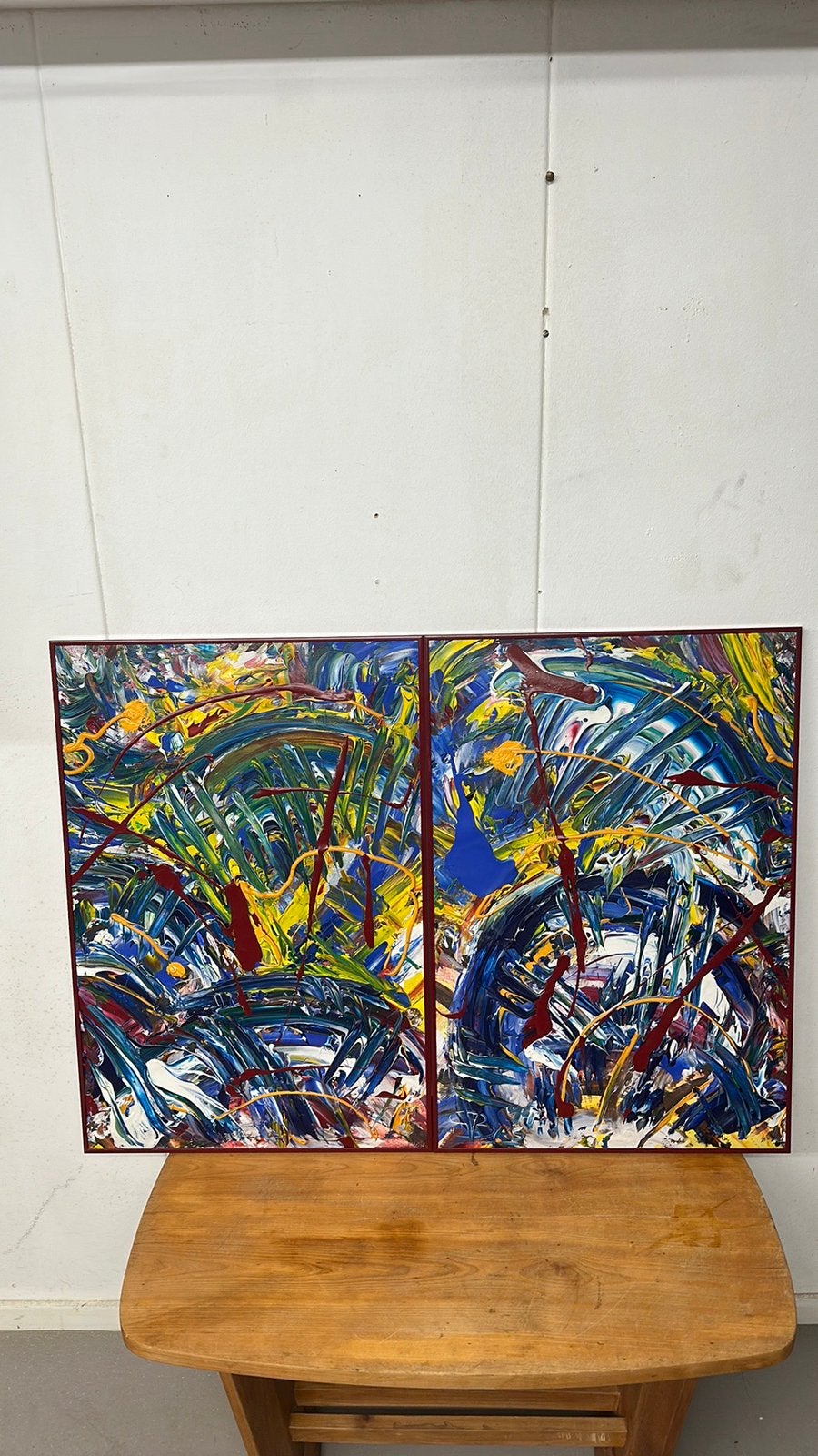 2 Acryl/olieverf op doek kunstwerken Bastiaan de Wit, Ophalen of Verzenden