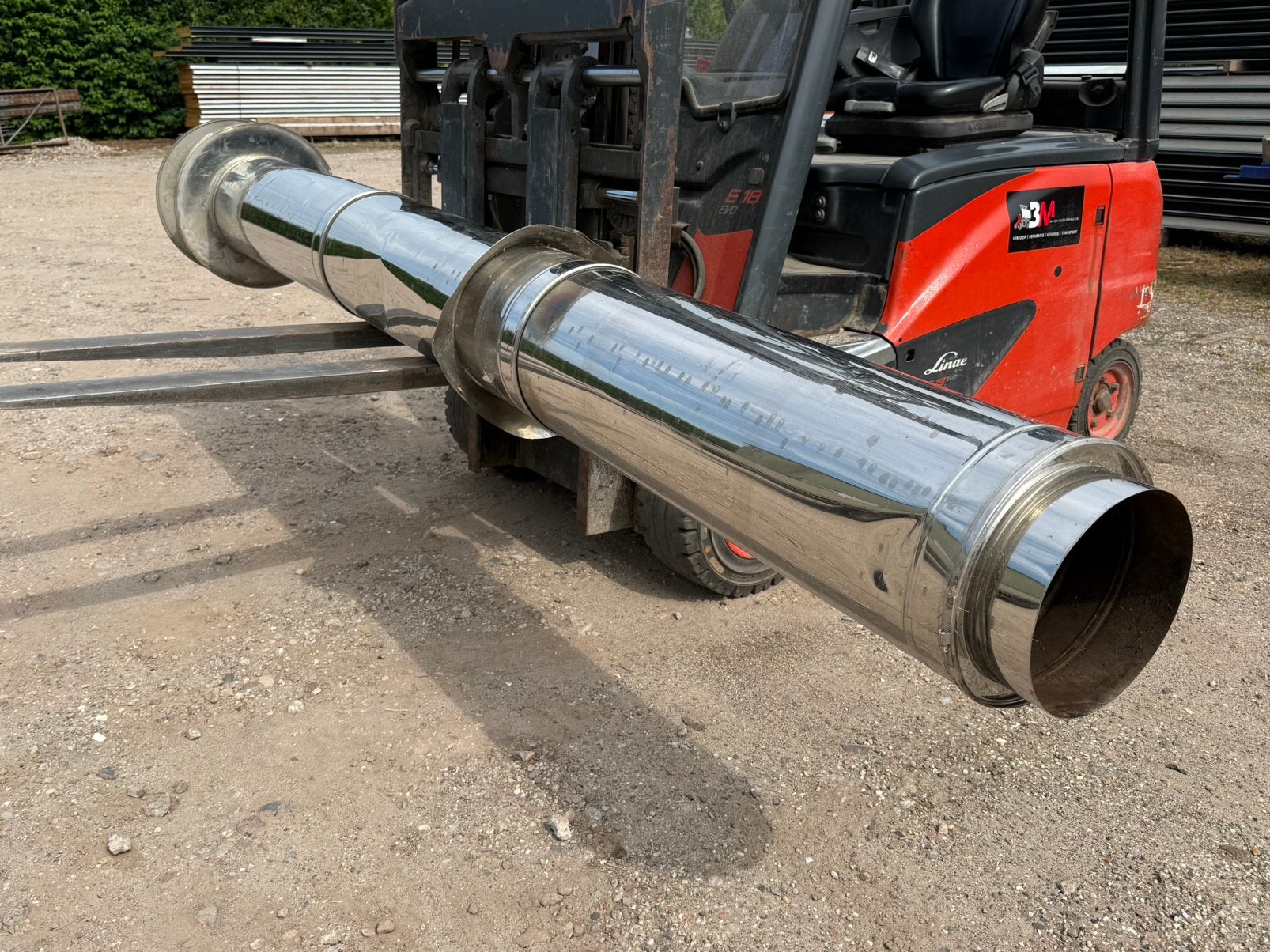 Dubbel Geïsoleerde RVS Kachelpijp Ø250 mm 330 cm, Rvs pijp 250cm, Gebruikt, Houtkachel, Rvs kachelpijp 250mm