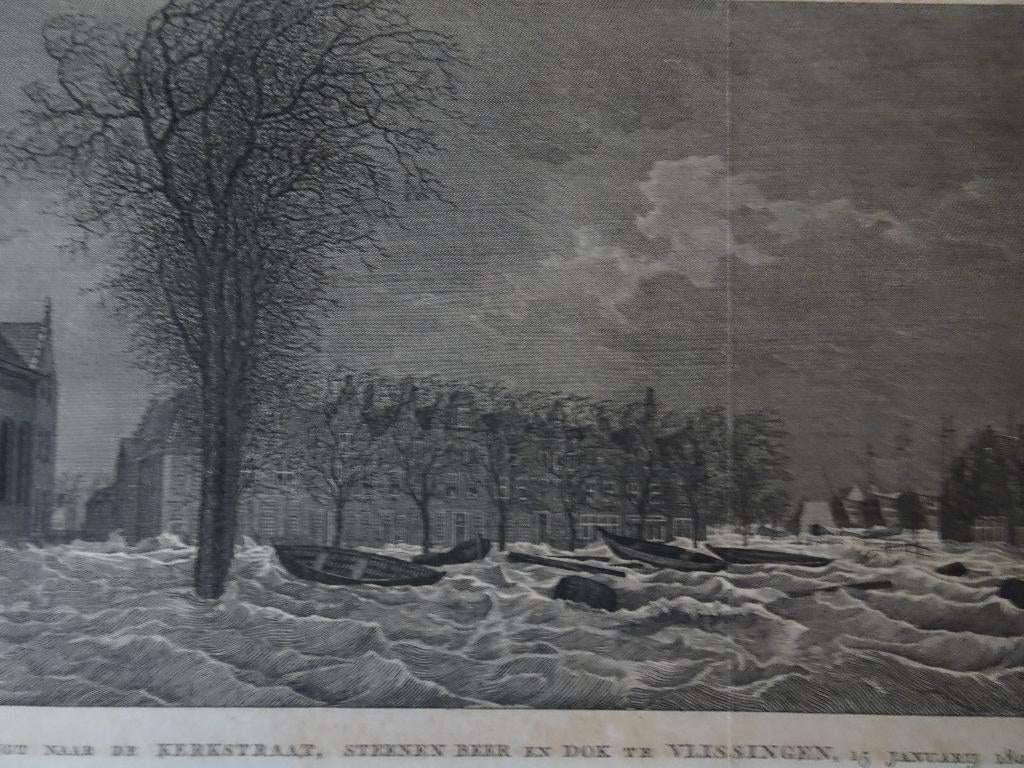 Gravure Overstroming Kerkstraat, dok van Vlissingen 1808, Verzenden