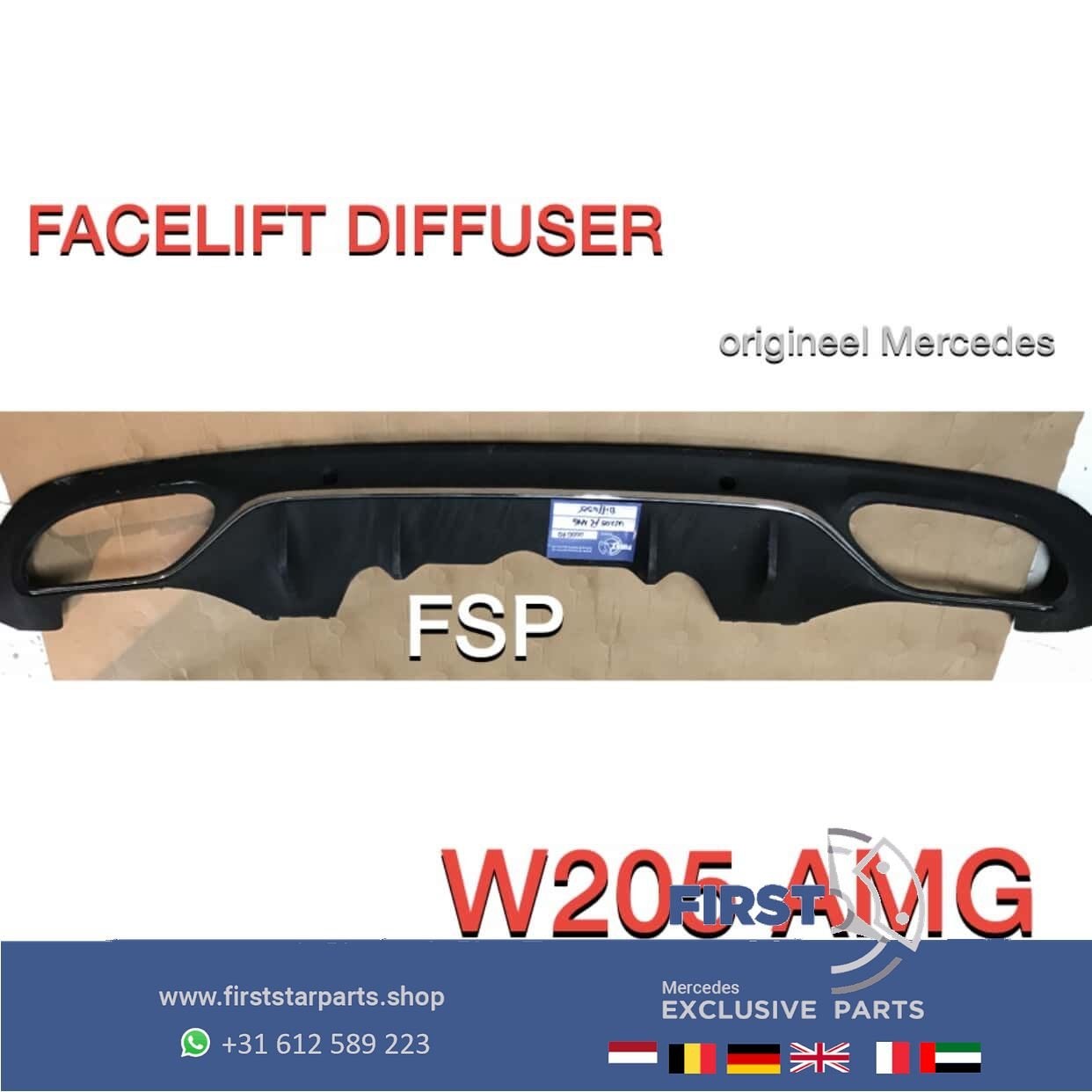 W205 FACELIFT AMG DIFFUSER Mercedes C Klasse 2018-2022 ACHTE
