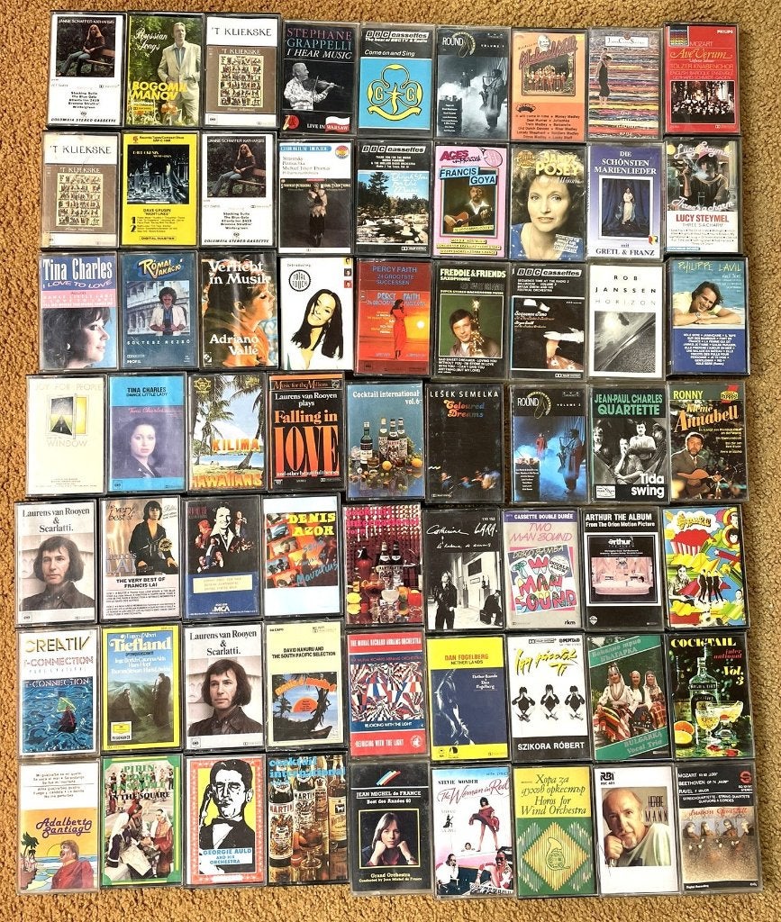63 muziekcassettes easy listening klassiek jazz bigband pop, Cd's en Dvd's, Gebruikt, Overige genres, Ophalen of Verzenden, Origineel