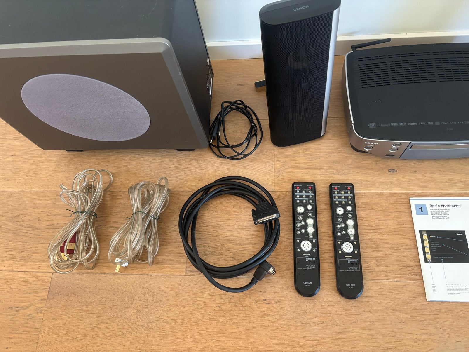 Denon S-302 Home Cinema Set - Compleet met afstandsbediening, Gebruikt, 2.1-systeem, 70 watt of meer, Dvd-speler