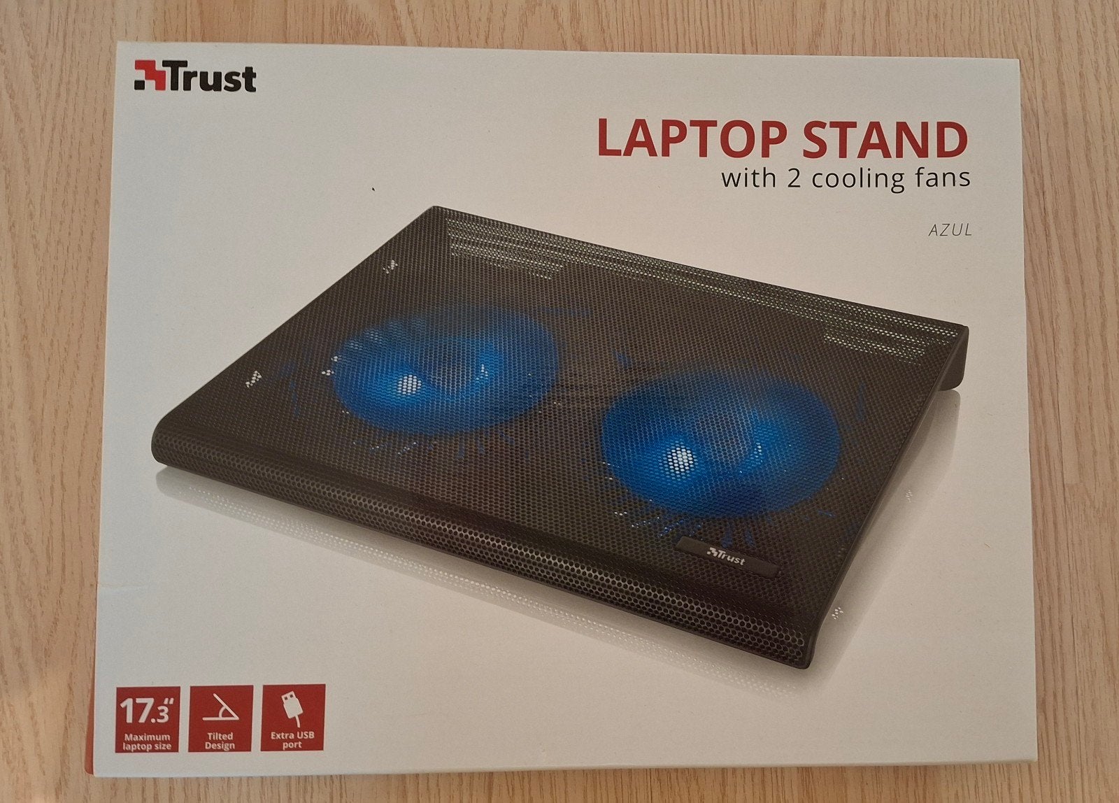 Trust AZUL Laptop Koelstandaard met 2 ventilatoren, Ophalen, Zo goed als nieuw, Trust