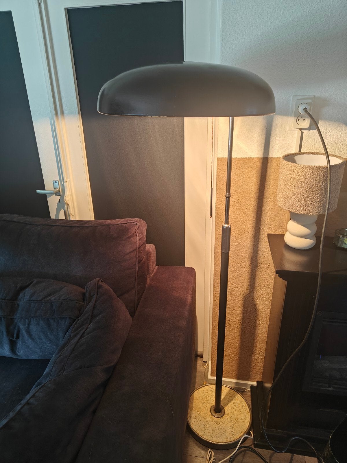 Vintage Leeslamp Vloerlamp, Huis en Inrichting, Lampen | Vloerlampen, Ophalen, Gebruikt, Vintage, E27 (groot)