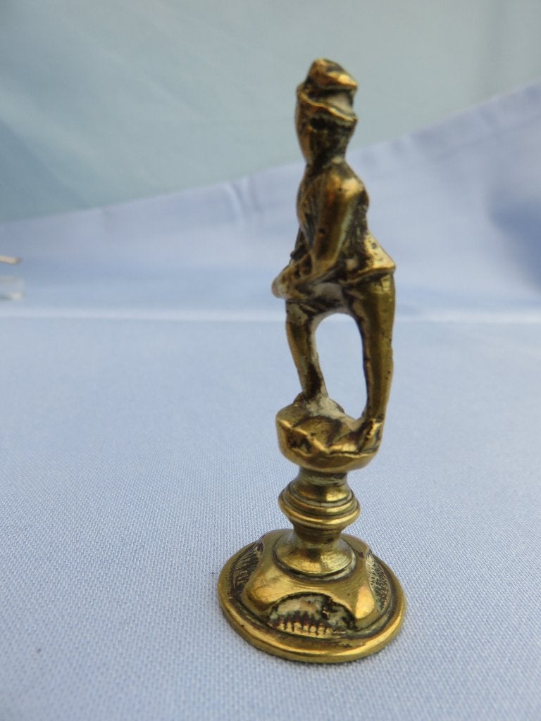 Koperen pijpen stamper van een mans persoon - 19e eeuw, Antiek en Kunst, Antiek | Koper en Brons, Ophalen of Verzenden, Koper