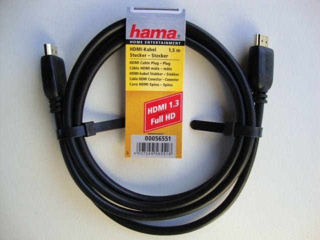 HAMA HDMI KABEL FULL HD 1,5 M FULL HD VERGULD HIGH SPEED, Ophalen of Verzenden, Nieuw, Minder dan 2 meter, HDMI-kabel
