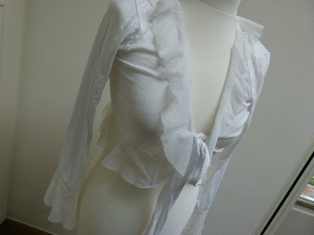 Via Fillungo bolero top vestje wit maat S 36, Wit, Ophalen of Verzenden, Zo goed als nieuw, Lange mouw