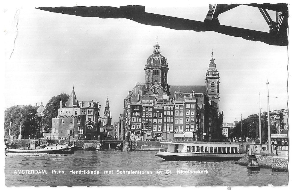 AK Amsterdam - Prins Hendrikkade met Scheierstoren, Verzenden, 1960 tot 1980, Gelopen, Noord-Holland