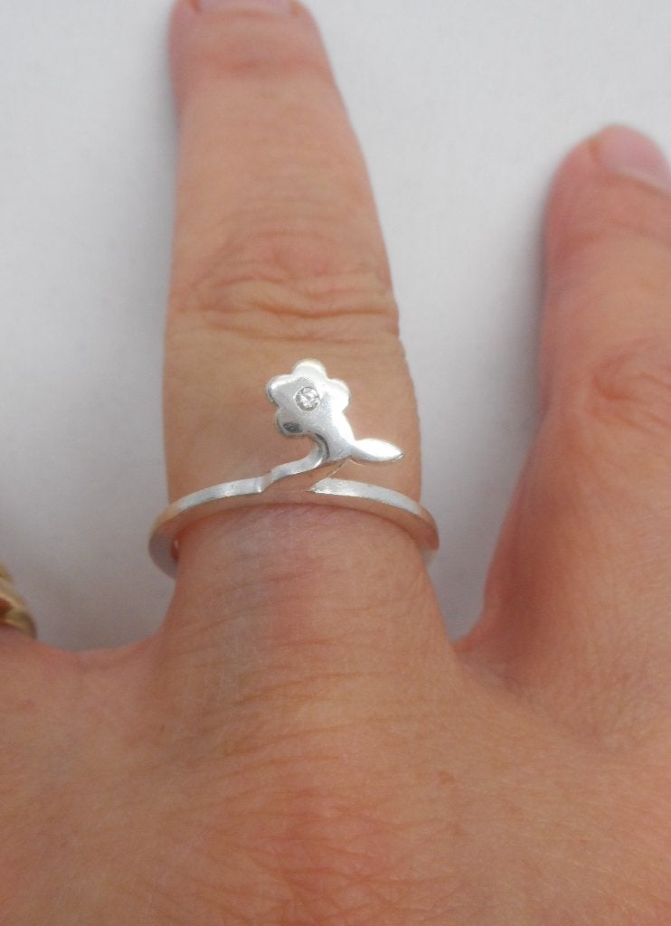 Zilveren stapelring Spinning maat 17 nr.764, Sieraden, Tassen en Uiterlijk, Ringen, Verzenden, Zo goed als nieuw, 17 tot 18, Dame