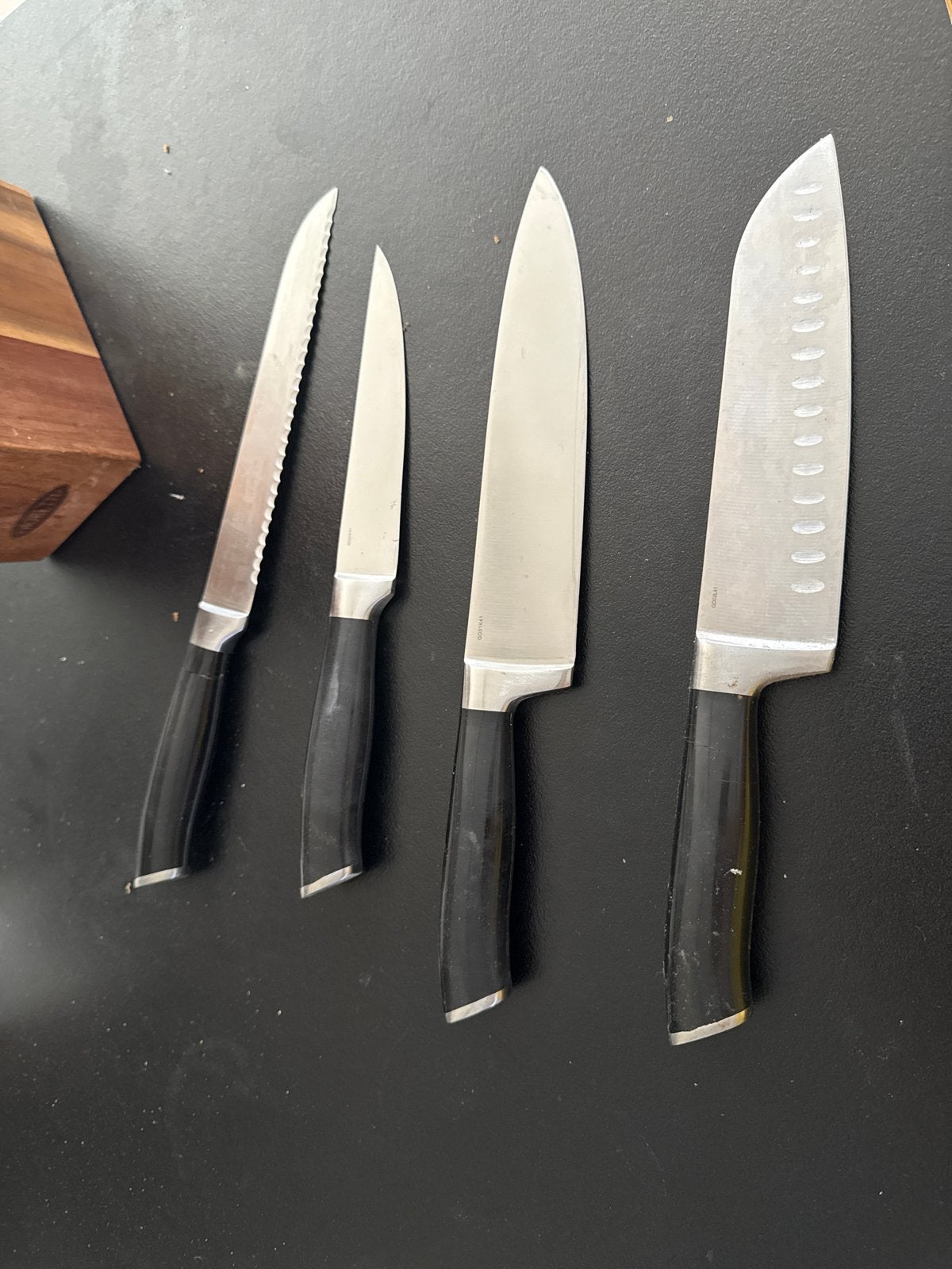 Boretti Messenset met Houten Blok - Zo goed als nieuw, Ophalen of Verzenden, Zo goed als nieuw, Overige merken, Rvs of Chroom