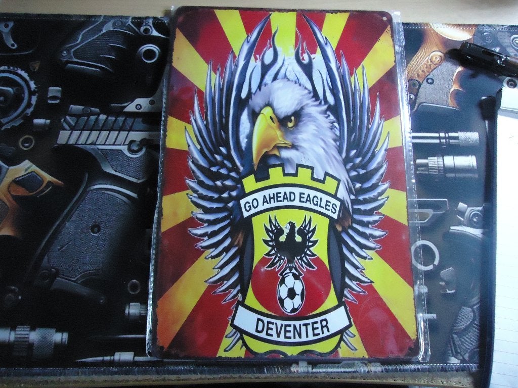 Tinnen Wandplaat Go Ahead Eagles 30 x 20 cm  (1), Maat XS of kleiner, Verzenden, Nieuw, Shirt