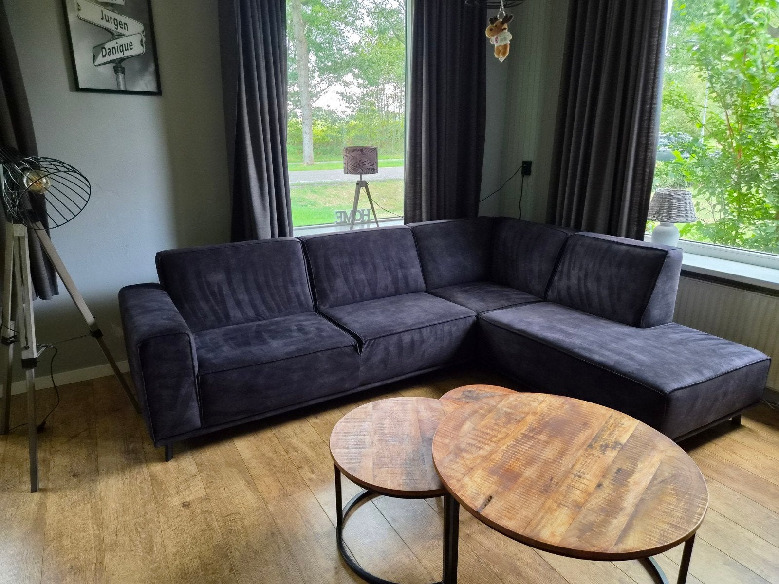 Comfortabele Hoekbank - antraciet/zwart, 250 tot 300 cm, Hoekbank, 75 tot 100 cm, Ophalen of Verzenden