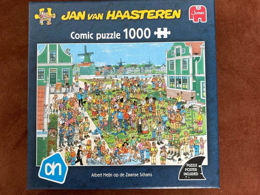 Jan v Haasteren puzzel Albert Heijn op de Zaanse Schans, Hobby en Vrije tijd, Ophalen, 500 t/m 1500 stukjes, Zo goed als nieuw