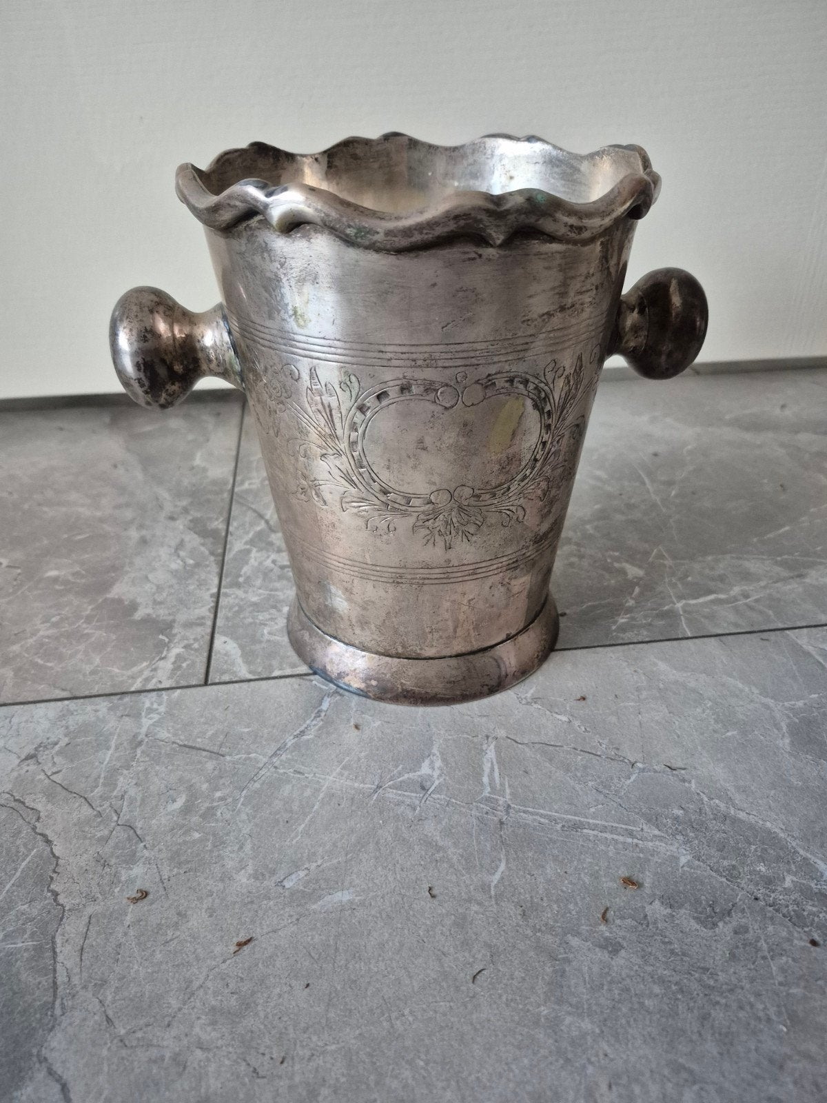 Antieke Champagne koeler verzilverd, Ophalen