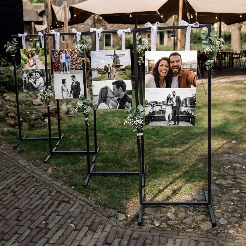 Stijlvolle Fotostandaards / Memory Lane Frames voor bruiloft, Ophalen of Verzenden, Zo goed als nieuw, Fotolijst, Hangend