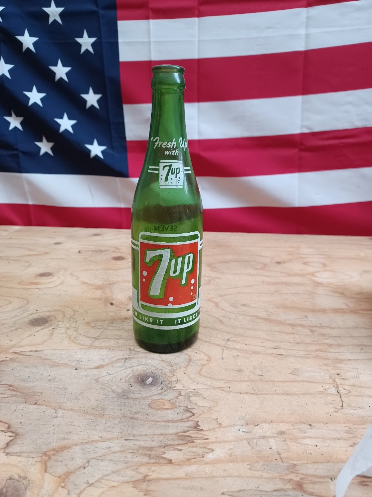7up fles origineel 1964 usa, Verzamelen, Ophalen, Gebruikt