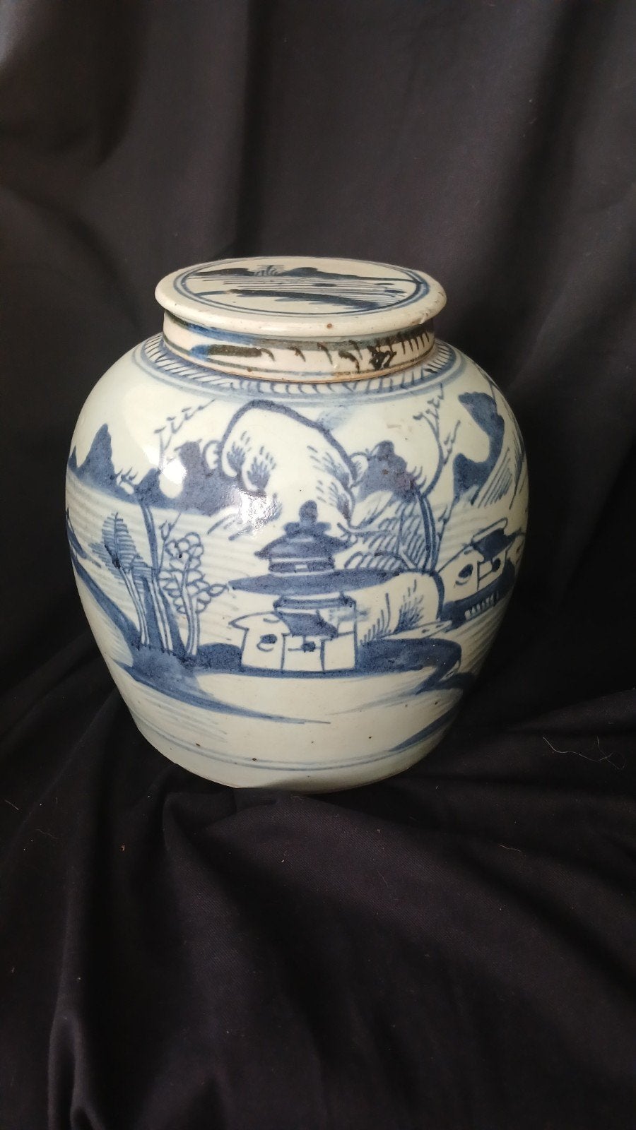 Oude gemberpot met deksel, Antiek en Kunst, Ophalen of Verzenden