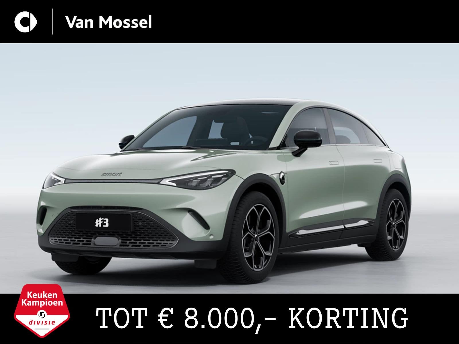 smart #3 Pro+ / Stoelverwarming / 19'' Flux - 245/45 R19 / H, Auto's, Automaat, Stof, #3, 1600 kg