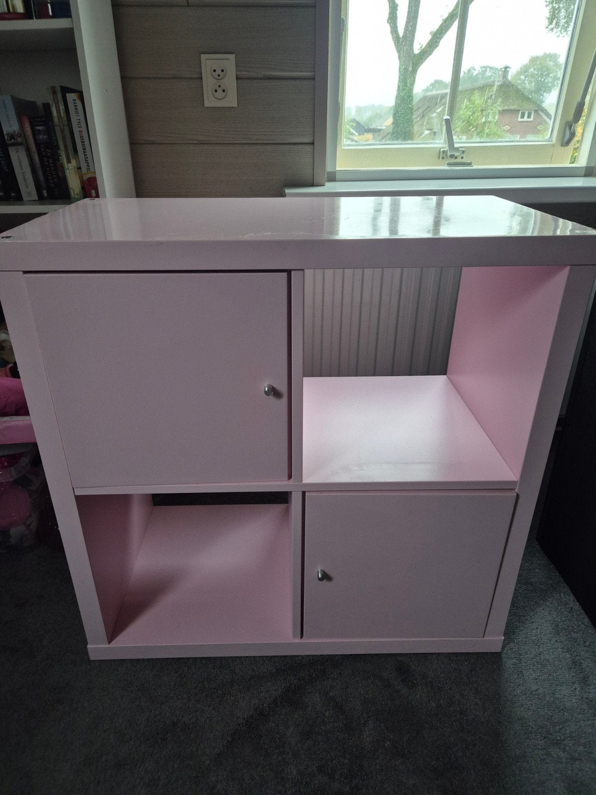 kallax ikea roze 4 vakken, Ophalen, Gebruikt