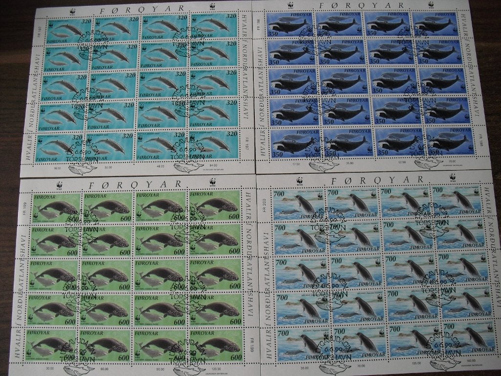 WWF Walvissen Faroer 203/06 in complete vellen (S3376/7), Verzenden, Denemarken, Gestempeld