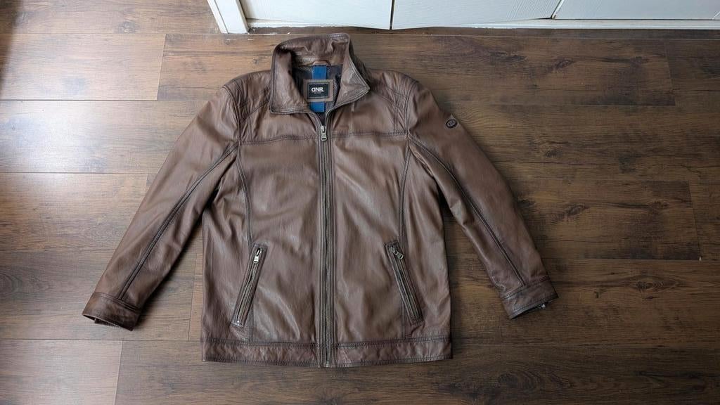 DNR Leren Jas Bruin - Maat L, Maat 52/54 (L), Bruin, Ophalen of Verzenden, Zo goed als nieuw