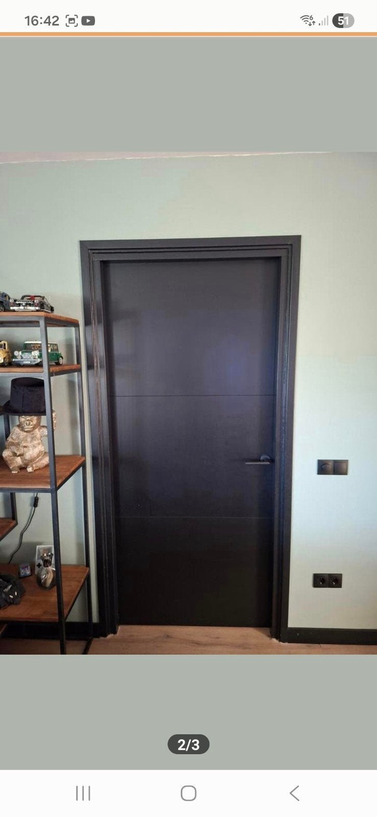 Binnendeur zwart, Doe-het-zelf en Verbouw, Ophalen, 80 tot 100 cm, Binnendeur, 200 tot 215 cm