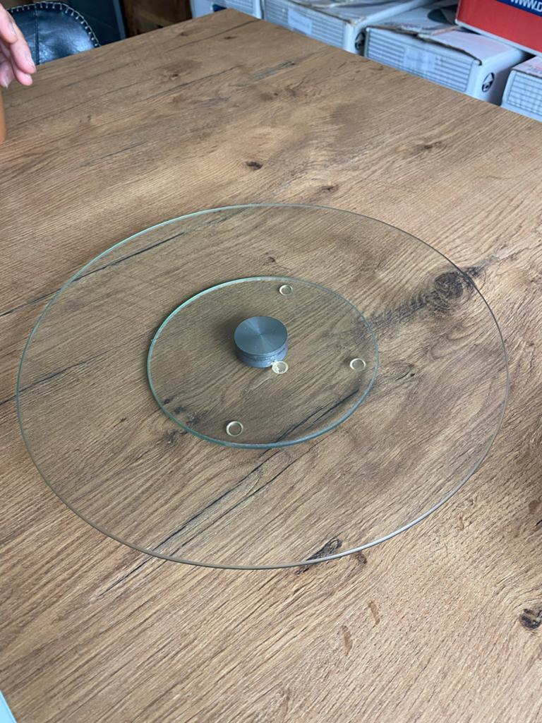 Glazen draaiplateau - Lazy Susan, Ophalen of Verzenden, Zo goed als nieuw, Glas