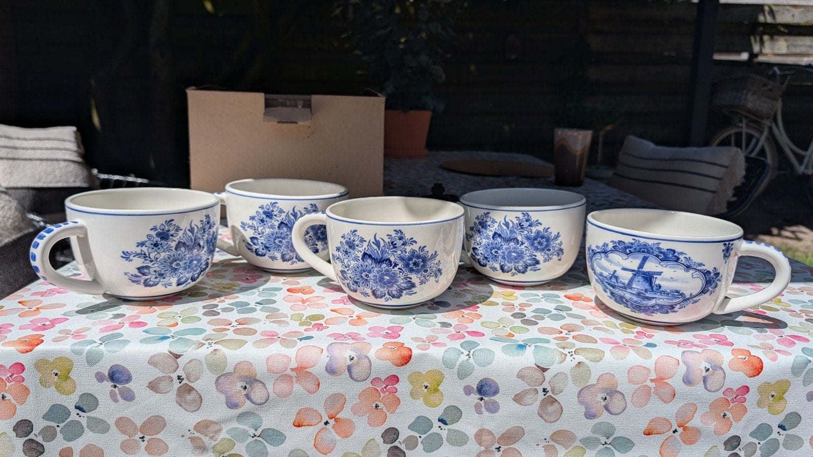 Set van 5 Delftsblauwe soepkommen, Nieuw, Ophalen of Verzenden, Delftsblauw, Kop(pen) en/of Schotel(s)