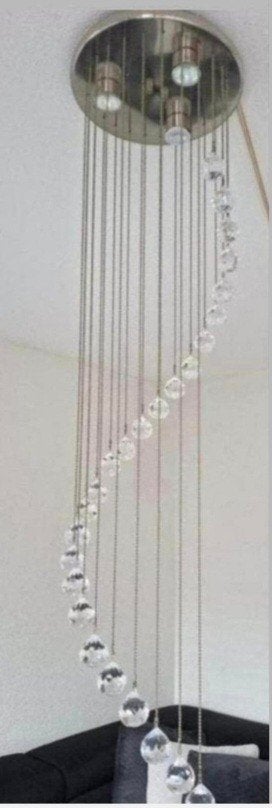 te koop koop kristallen hanglamp, Ophalen, Gebruikt, Glas, 100 tot 150 cm