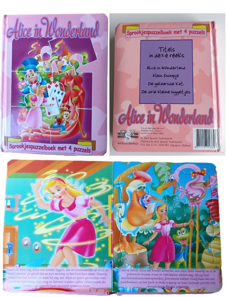 Alice in Wonderland sprookjespuzzelboek in harde kaft, Boeken, Kinderboeken | Jeugd | onder 10 jaar, Zo goed als nieuw, Sprookjes