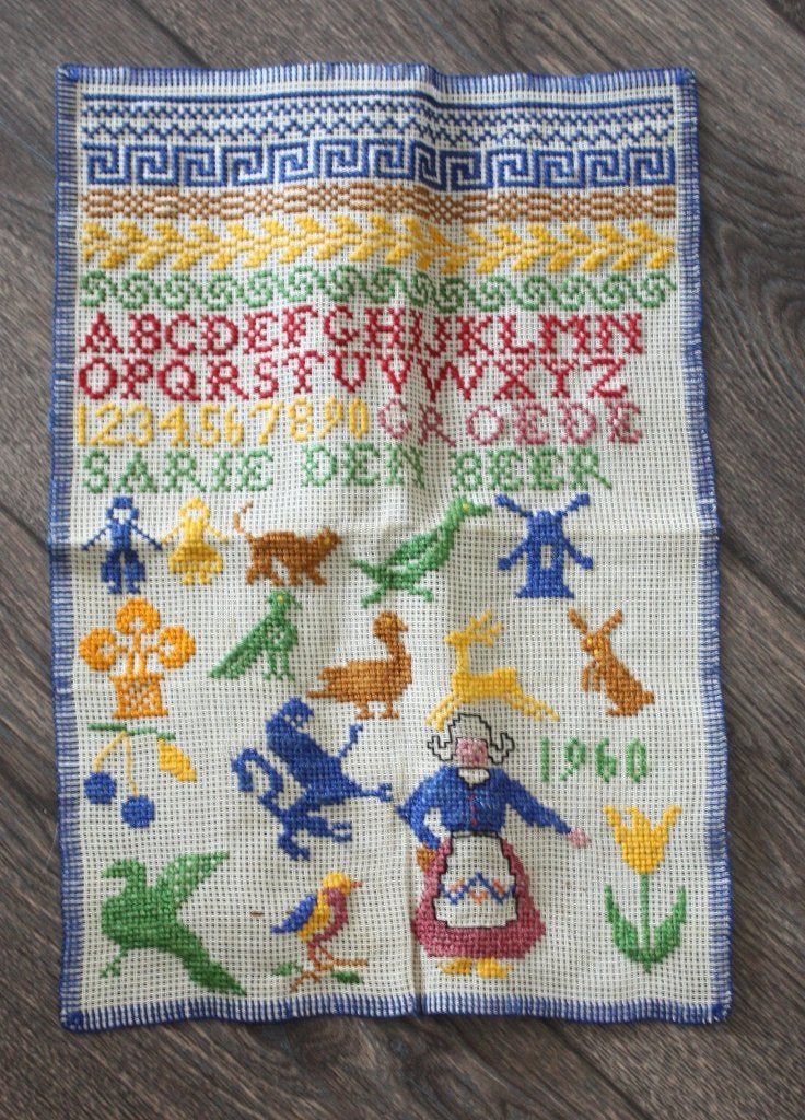 geborduurd tafereel, Antiek en Kunst, Curiosa en Brocante, Ophalen of Verzenden