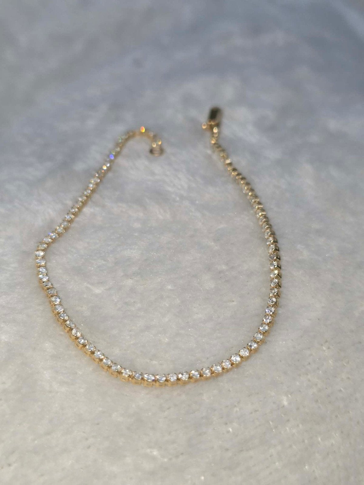 Tennisarmband met natuurlijke diamant (1,20 ct) goud, Sieraden, Tassen en Uiterlijk, Ophalen, Nieuw, Met edelsteen, Goud