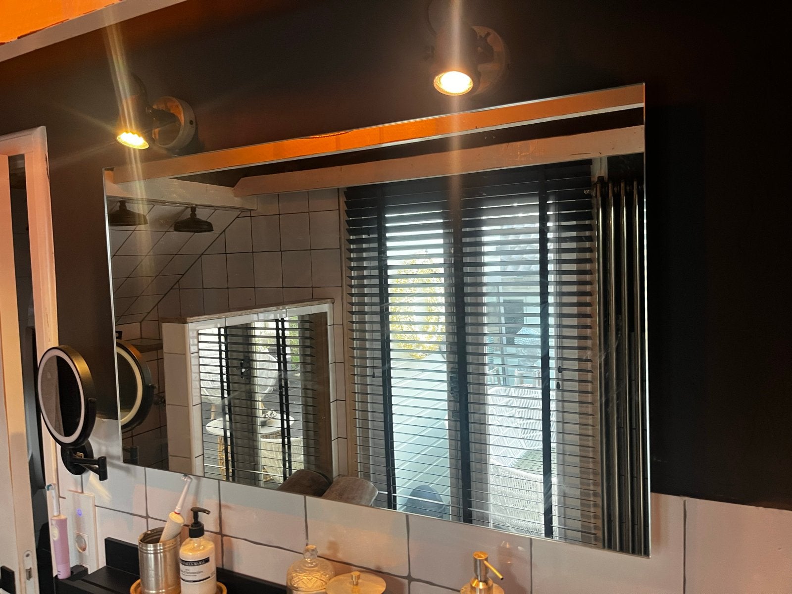 Badkamerspiegel met LED verlichting en verwarming, Ophalen, Nieuw, 100 tot 125 cm, Minder dan 100 cm